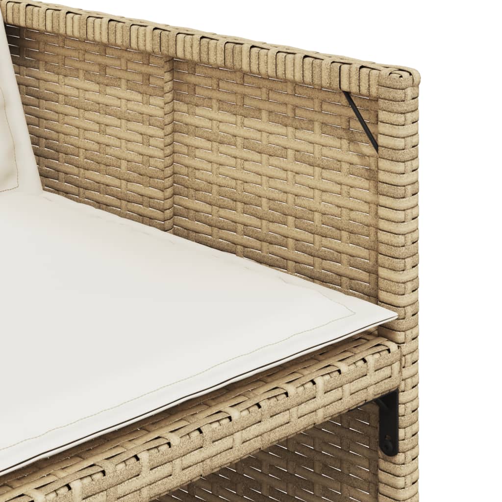 Set da Pranzo da Giardino 7 pz con Cuscini Beige in Polyrattan 3277683