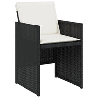 Set da Pranzo da Giardino 9 pz con Cuscini Nero in Polyrattan 3277685