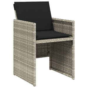 Set Pranzo da Giardino 9pz con Cuscini Grigio Chiaro Polyrattan 3277690