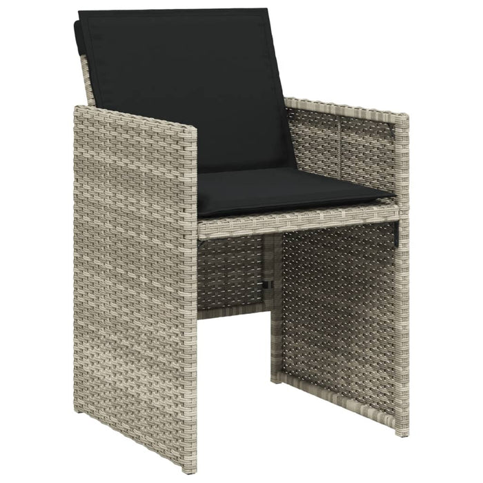 Set Pranzo da Giardino 9pz con Cuscini Grigio Chiaro Polyrattan 3277690