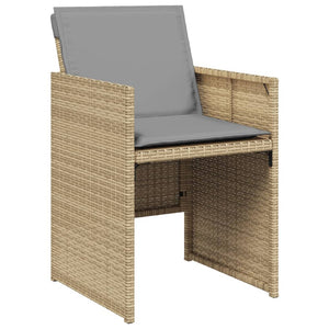 Set Pranzo da Giardino 9 pz con Cuscini Beige Misto Polyrattan 3277691