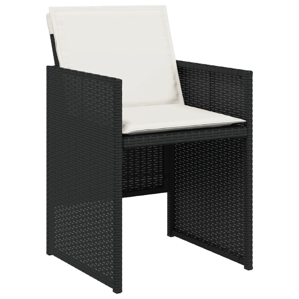 Set da Pranzo da Giardino 11 pz con Cuscini in Polyrattan Nero 3277697