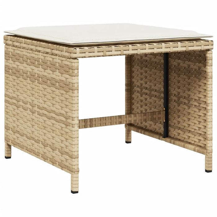 Set da Pranzo da Giardino 9 pz con Cuscini Beige in Polyrattan 3277725