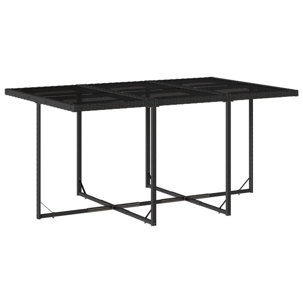 Set da Pranzo da Giardino 11 pz con Cuscini in Polyrattan Nero 3277734