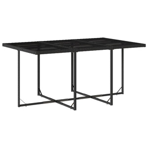 Set da Pranzo da Giardino 11 pz con Cuscini in Polyrattan Nero 3277734