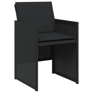 Set da Pranzo da Giardino 11 pz con Cuscini in Polyrattan Nero 3277734