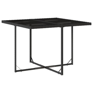 Set da Pranzo da Giardino 9 pz con Cuscini Nero in Polyrattan 3277781