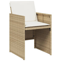 Set da Pranzo da Giardino 11 pz con Cuscini Beige in Polyrattan 3277797