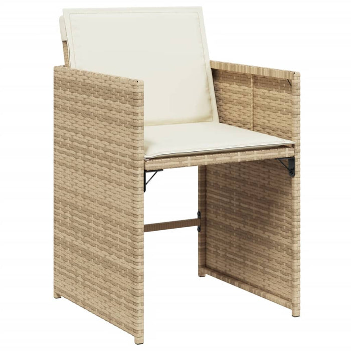 Set da Pranzo da Giardino 7 pz con Cuscini Beige in Polyrattan 3277857