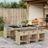 Set Pranzo da Giardino 7 pz con Cuscini Beige Misto Polyrattan 3277859