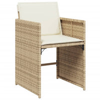 Set da Pranzo da Giardino 7 pz con Cuscini Beige in Polyrattan 3277863