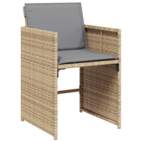 Set Pranzo da Giardino 9 pz con Cuscini Beige Misto Polyrattan 3277907