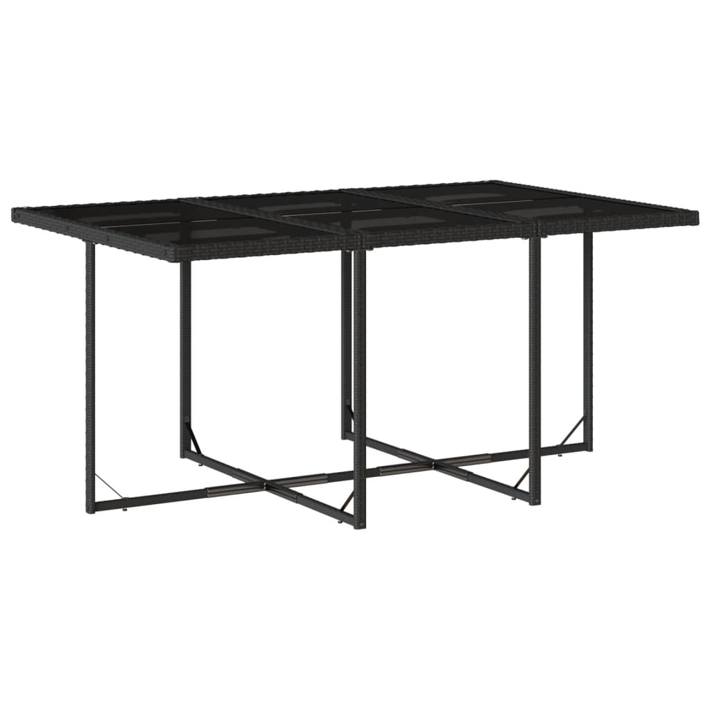 Set da Pranzo da Giardino 11 pz con Cuscini in Polyrattan Nero 3277913