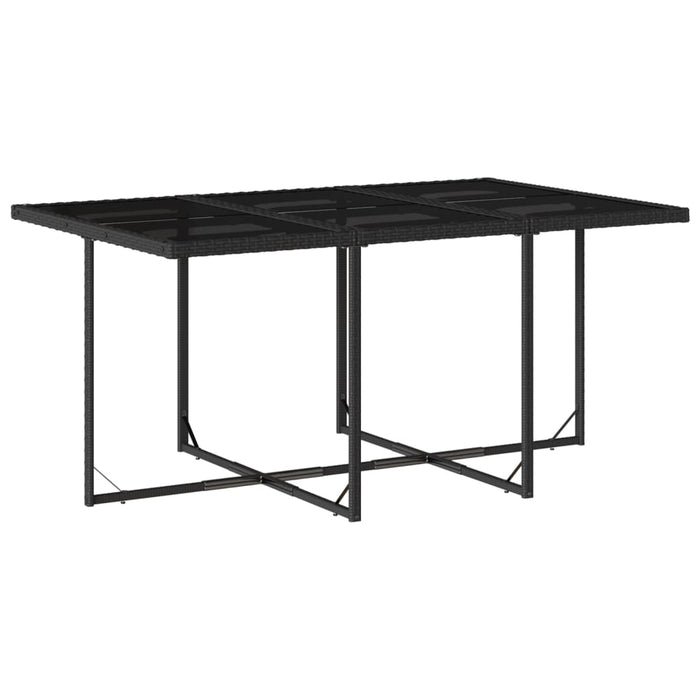 Set da Pranzo da Giardino 11 pz con Cuscini in Polyrattan Nero 3277914