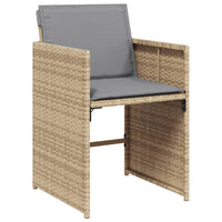 Set Pranzo da Giardino 11 pz con Cuscini Beige Misto Polyrattan 3277919