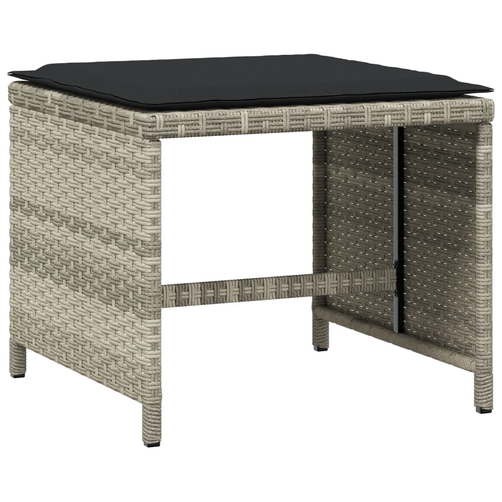 Set da Pranzo da Giardino 13pz con Cuscini Grigio in Polyrattan 3277930