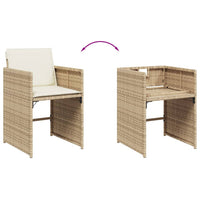 Set da Pranzo da Giardino 17 pz con Cuscini Beige in Polyrattan 3277959