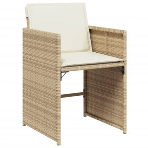 Set da Pranzo da Giardino 9 pz con Cuscini Beige in Polyrattan 3277965