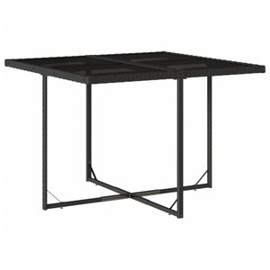 Set da Pranzo da Giardino 5 pz Nero con Cuscini in Polyrattan 3278021