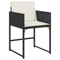 Set da Pranzo da Giardino 5 pz Nero con Cuscini in Polyrattan 3278021