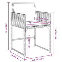 Set da Pranzo da Giardino 5 pz Nero con Cuscini in Polyrattan 3278022