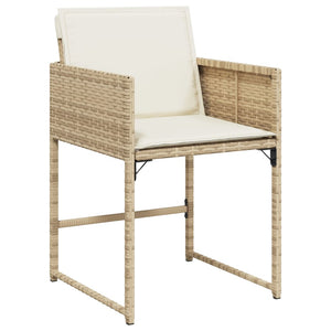 Set da Pranzo da Giardino 5 pz con Cuscini Beige in Polyrattan 3278025