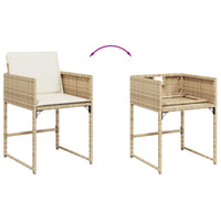 Set da Pranzo da Giardino 5 pz con Cuscini Beige in Polyrattan 3278025