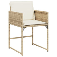 Set da Pranzo da Giardino 7 pz con Cuscini Beige in Polyrattan 3278043