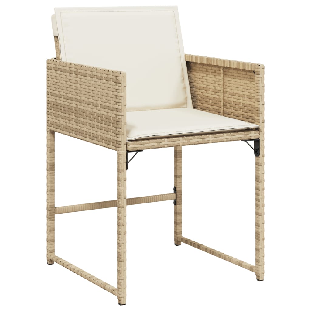 Set da Pranzo da Giardino 9 pz con Cuscini Beige in Polyrattan 3278049