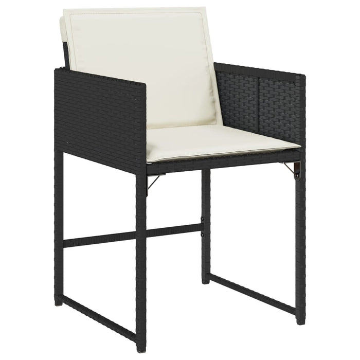 Set da Pranzo da Giardino 11 pz con Cuscini in Polyrattan Nero 3278066