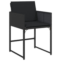 Set da Pranzo da Giardino 13pz con Cuscini Nero in Polyrattan 3278070