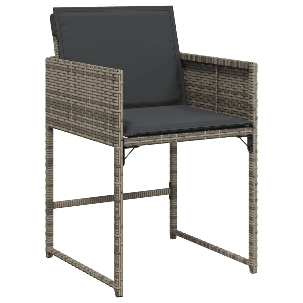 Set da Pranzo da Giardino 15 pz con Cuscini Grigio Polyrattan 3278119