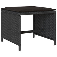 Set da Pranzo da Giardino 17 pz con Cuscini Nero in Polyrattan 3278130