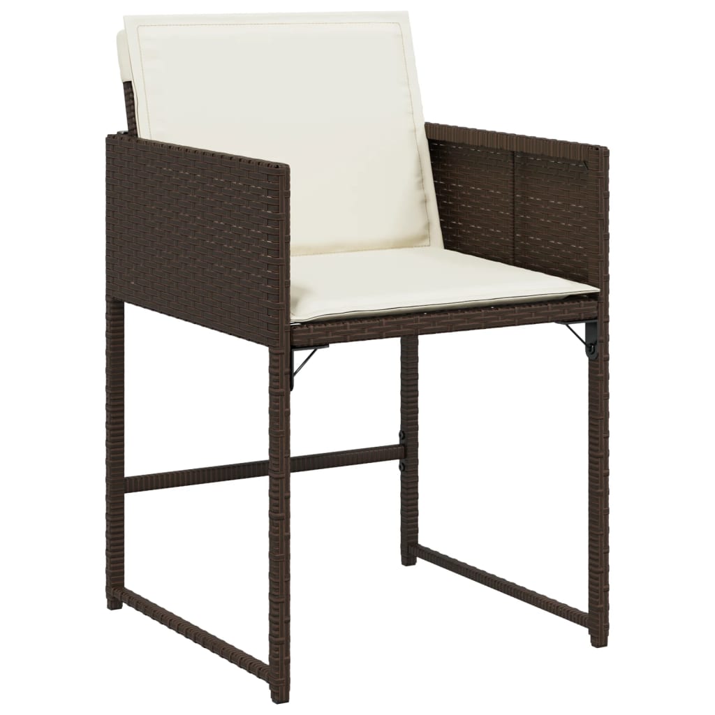 Set da Pranzo da Giardino 17 pz con Cuscini Marrone Polyrattan 3278132