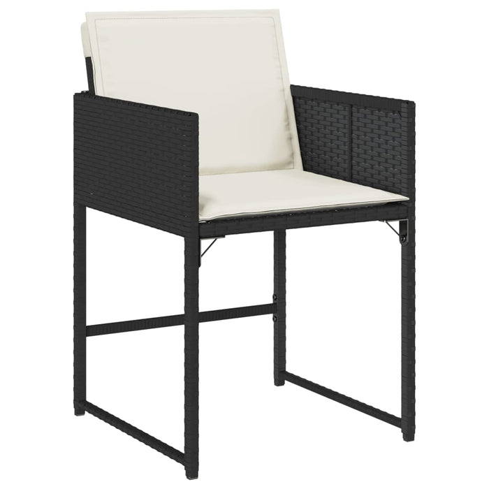 Set da Pranzo da Giardino 13pz con Cuscini Nero in Polyrattan 3278165