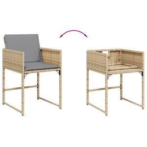 Set Pranzo da Giardino 13 pz con Cuscini Beige Misto Polyrattan 3278171