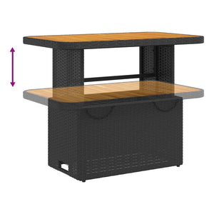 Set da Pranzo da Giardino 2 pz con Cuscini Nero in Polyrattan 3277322