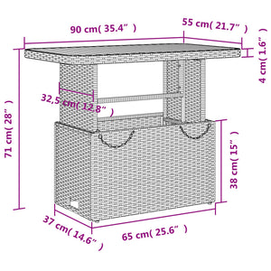 Set da Pranzo da Giardino 2 pz con Cuscini Nero in Polyrattan 3277322