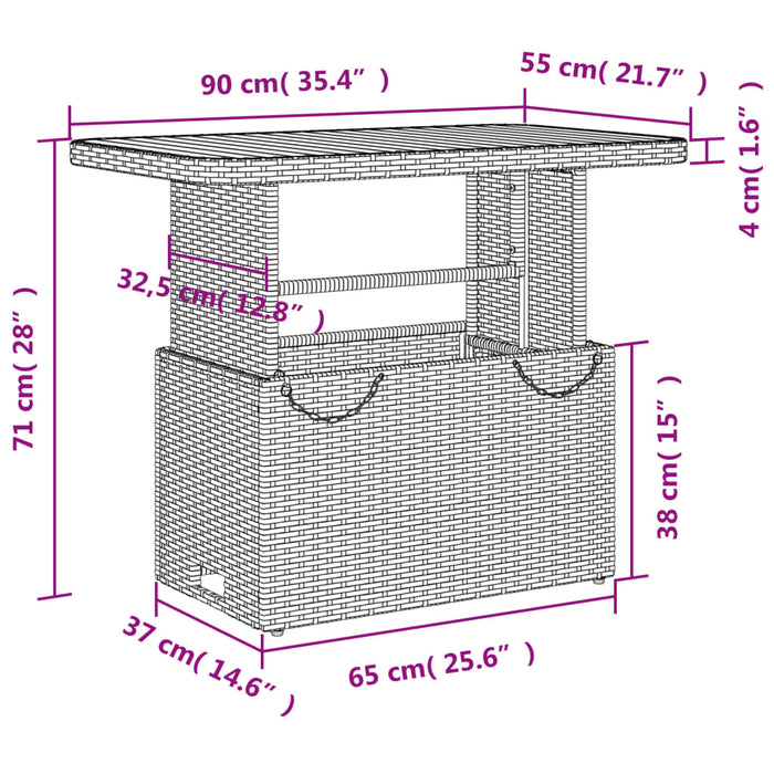 Set da Pranzo da Giardino 2 pz con Cuscini Nero in Polyrattan 3277322