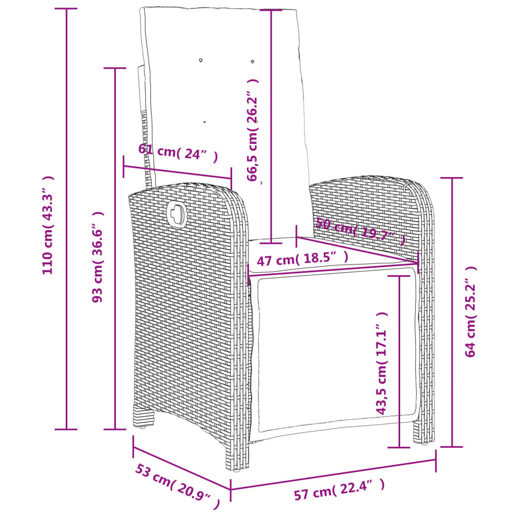 Set da Pranzo da Giardino 5 pz con Cuscini in Polyrattan Grigio 3277340