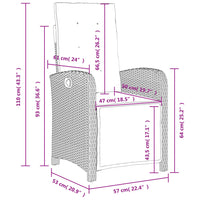 Set da Pranzo da Giardino 5 pz con Cuscini in Polyrattan Grigio 3277340