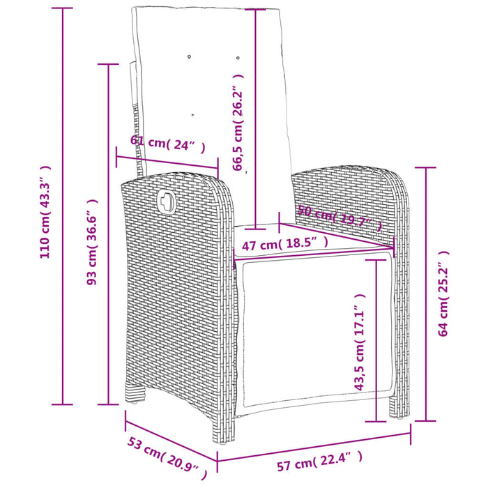 Set da Pranzo da Giardino 5 pz con Cuscini in Polyrattan Grigio 3277340