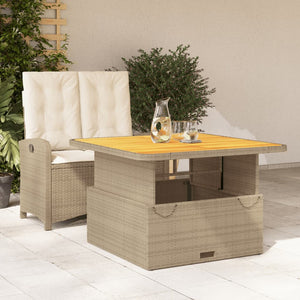 Set da Pranzo da Giardino 2 pz con Cuscini Beige in Polyrattan 3277355