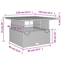 Set da Pranzo da Giardino 4 pz con Cuscini Beige in Polyrattan 3277356