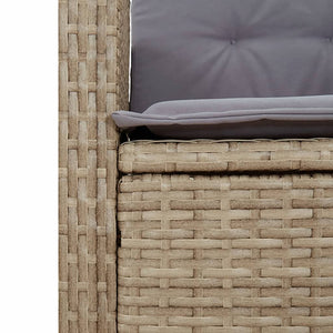 Set da Pranzo da Giardino 2 pz con Cuscini Beige in Polyrattan 3277367