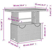 Set da Pranzo da Giardino 2 pz con Cuscini Nero in Polyrattan 3277382