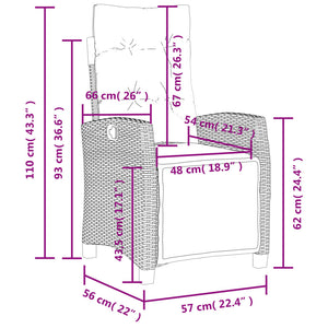 Set da Pranzo da Giardino 5 pz con Cuscini in Polyrattan Grigio 3277400