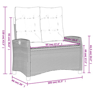 Set da Pranzo da Giardino 2 pz con Cuscini in Polyrattan Grigio 3277406