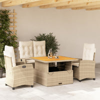 Set da Pranzo da Giardino 4 pz con Cuscini Beige in Polyrattan 3277416