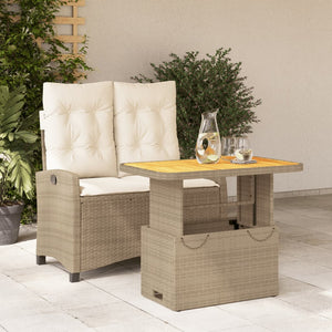 Set da Pranzo da Giardino 2 pz con Cuscini Beige in Polyrattan 3277418